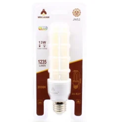 LAMPADINA LED E27 13W 2U TUBOLARE OPACA LUCE CALDA 3000K NATURALE 4000K FREDDA 6500K