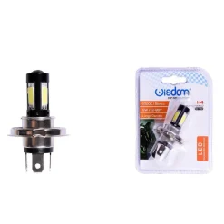 LAMPADINA LED H4 NERO PER MOTOCICLO LUCE BIANCO 6500K 5WATT LUNGA DURATA XC-1292