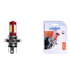 LAMPADINA LED H4 PER MOTOCICLO ROSSO LUCE BIANCO 6500K 5W LUNGA DURATA XC-1291