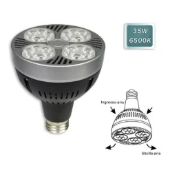 LAMPADINA LED PAR30 E27 35 W 24 LED FARETTO LUCE 3000K 4000K 6500K 3500LM P30-1
