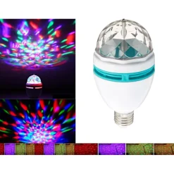 LAMPADINA LED RGB MULTICOLOR ATTACCO E27 LUCE LED COLORA ROTANTE 3WATT 3W