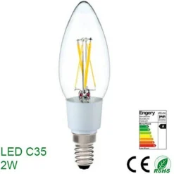 LAMPADINA LED RISPARMIO ENERGETICO 2 W E14 BASSO CONSUMO LUCE CALDA CLASSE A