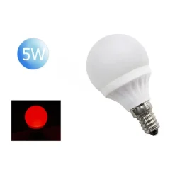 LAMPADINA LED SFERA E14 5 WATT LUCE ROSSA VERDE E BLU COLORATA LAMPADA A5003