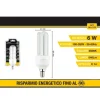 LAMPADINA LED 3U E14 6W LUCE FREDDA 6500K NATURALE 4000K CALDA 3000K 36D 3U01T