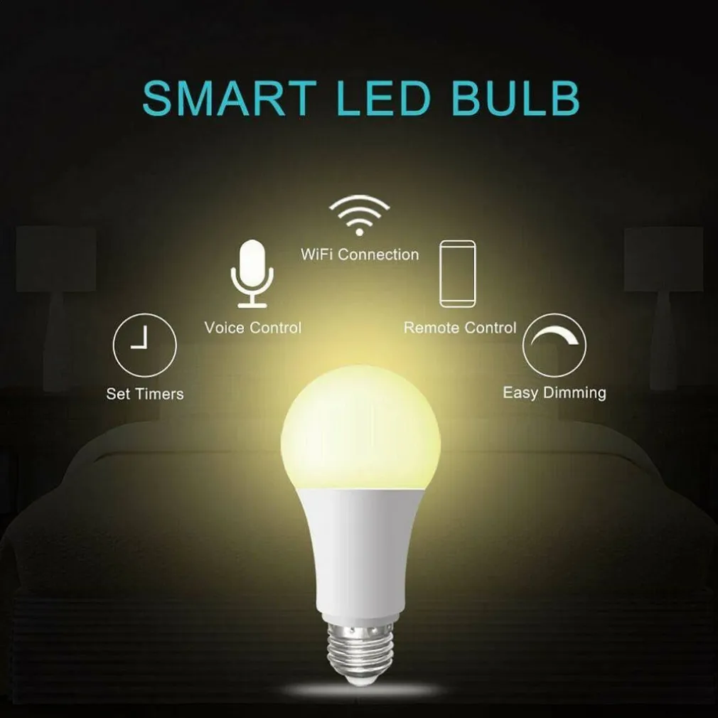 LAMPADINA SMART LED WIFI E27 12W 2700K 6400K DIMMERABILE IOS ANDROID ALEXA GOOGLE