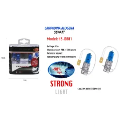 LAMPADINE ALOGENE AUTO DI RICAMBI ATTACCO H3 55W 12V LUCE BIANCA MAXTECH H3-B001