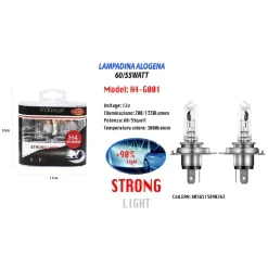 LAMPADINE ALOGENE PER AUTO H4 60/55 W 12V LUCE CALDA DI RICAMBIO MAXTECH H4-G001