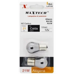 LAMPADINE DI POSIZIONE AUTO BA15S P21 W 12 V LUCE CALDA ALOGENA NO CANBUS L-P110
