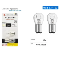 LAMPADINE DI POSIZIONE AUTO BAY15D 12V 21-5W LUCE CALDA ALOGENA NO CANBUS L-P103