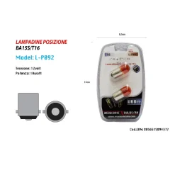 LAMPADINE DI POSIZIONE BA15S T16 12V - 10 WATT LAMPADINE LUMINOSE RICAMBIO AUTO