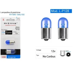 LAMPADINE DI POSIZIONE BAU15S RY10W AUTO 12V LUCE FREDDA ALOGENA L-P128 NO CANBUS