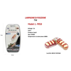 LAMPADINE DI POSIZIONE CANBUS MAXTECH L-P058 12V 6 LED 2 W 6000K ULTRA LUMINOSE