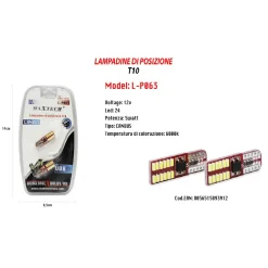 LAMPADINE DI POSIZIONE CANBUS MAXTECH L-P063 12V 24 LED 5 W 6000K ULTRA LUMINOSE