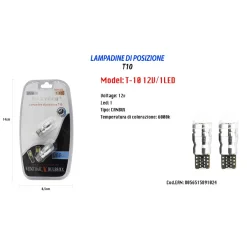 LAMPADINE DI POSIZIONE T10 ULTRA LUMINOSE MAXTECH T-10 12V / 1LED CANBUS 6000K