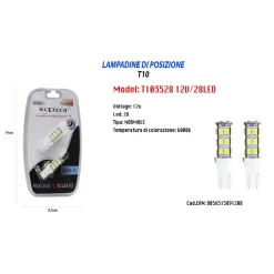 LAMPADINE DI POSIZIONE T10 MAXTECH T103528 12V 28LED 6000K LAMPADINE ULTRA LUMINOSE