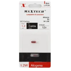 LAMPADINE DI POSIZIONE T5 L-P124 12V 1.2W PER AUTO LUCE CALDA ALOGENA NO CANBUS