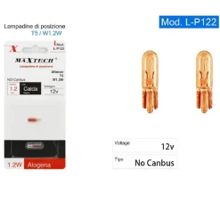 LAMPADINE DI POSIZIONE T5 W1.2W 12 V 1.2 W LUCE CALDA ALOGENA NO CANBUS L-P122