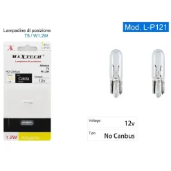 LAMPADINE DI POSIZIONE T5 L-P121 12 VOLT 1.2 WATT LUCE CALDA ALOGENA NO CANBUS