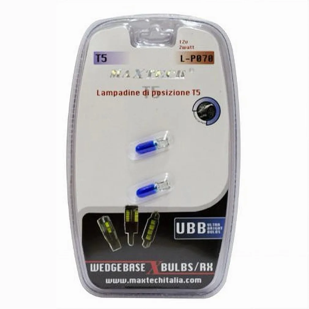 LAMPADINE DI POSIZIONE T5 L-P070 12 VOLT 2 WATT 6000K LUCE BIANCA FREDDA MAXTECH