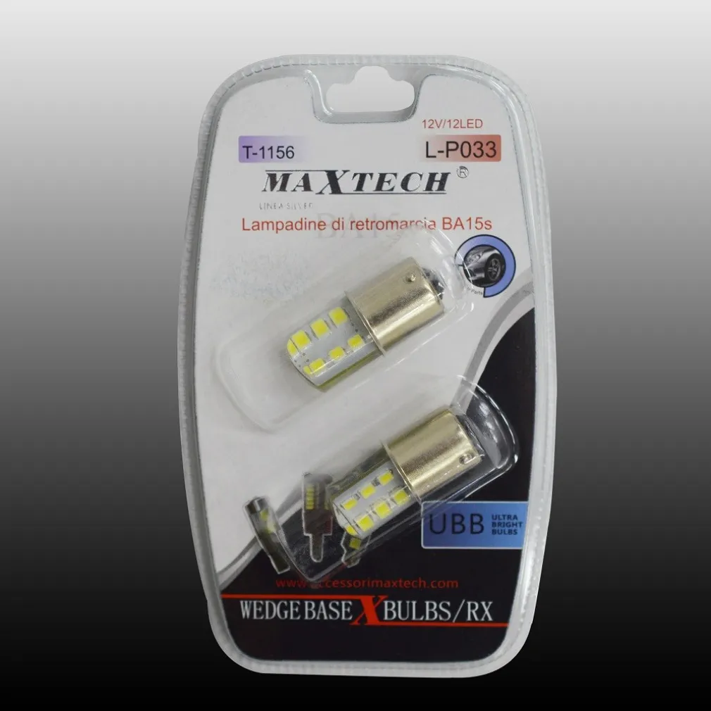 LAMPADINE DI RETROMARCIA BA15S 12V 12LED LAMPADINE ULTRA LUMINOSE MAXTECH L-P033