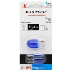 LAMPADINE POSIZIONE AUTO T20 W21W 12V 21W LUCE FREDDA ALOGENA NO CANBUS L-P137
