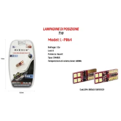 LAMPADINE POSIZIONE CANBUS MAXTECH L-P064 12V 8 LED 8 WATT ULTRA LUMINOSE 6000K