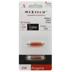 LAMPADINE POSIZIONE SV8.5 41 MM 12 V 5W AUTO LUCE CALDA ALOGENA NO CANBUS L-P145