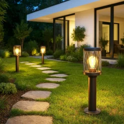 LAMPIONCINO DA ESTERNO IN ALLUMINIO ROSSO RUGGINE DA GIARDINO MODERNO E27 IP44 PT-01