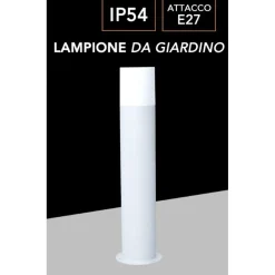 LAMPIONE DA GIARDINO MODERNO 44CM LAMPADA DA TERRA VIALETTI E27 ESTERNO IP44 529PA-B440