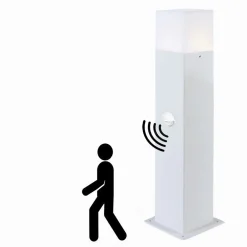 LAMPIONE ESTERNO CON SENSORE MOVIMENTO E27 LAMPADA DA TERRA LAMPIONCINO IP44 H440