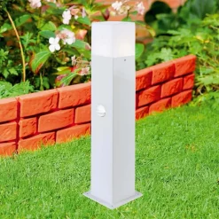 LAMPIONE ESTERNO CON SENSORE MOVIMENTO E27 LAMPADA DA TERRA LAMPIONCINO IP44 H440