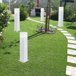 LAMPIONE ESTERNO CON SENSORE MOVIMENTO E27 LAMPADA DA TERRA LAMPIONCINO IP44 H440