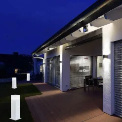 LAMPIONE ESTERNO CON SENSORE MOVIMENTO E27 LAMPADA DA TERRA LAMPIONCINO IP44 H440