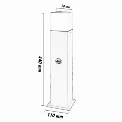 LAMPIONE ESTERNO CON SENSORE MOVIMENTO E27 LAMPADA DA TERRA LAMPIONCINO IP44 H440