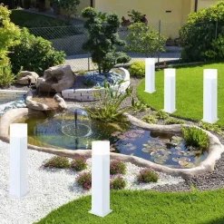 LAMPIONE ESTERNO IN ALLUMINIO ATTACCO E27 LAMPADA DA TERRA LAMPIONCINO IP44 B440