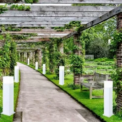 LAMPIONE ESTERNO IN ALLUMINIO ATTACCO E27 LAMPADA DA TERRA LAMPIONCINO IP44 B440