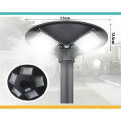 LAMPIONE FARO GIARDINO STRADALE CREPUSCOLARE UFO PANNELLO SOLARE LED 500W TX-8091