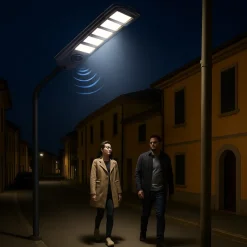 LAMPIONE FARO LED SOLARE 100W 160W 220W 300W CON SENSORE CREPUSCOLARE PROSSIMITÀ ES-P-F