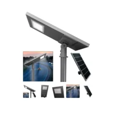 LAMPIONE FARO LED 500W STRADALE CREPUSCOLARE CON PANNELLO SOLARE IP65 SL-500W-LP