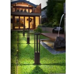 LAMPIONE GIARDINO LAMPADA 12 WATT LED TERRA ESTERNO IP65 LAMPIONCINO NERO ES28