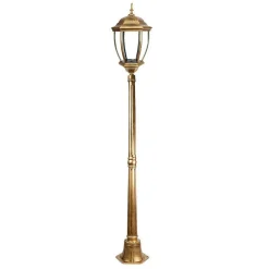 LAMPIONE GIARDINO LANTERNA VETRO E27 LUCE ESTERNO ALLUMINIO 178X24CM BRONZO ES35