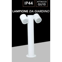 LAMPIONE GIARDINO MODERNO CON DIFFUSORI ORIENTABILI LAMPADA ATTACO GU10 IP44 539PB-B440