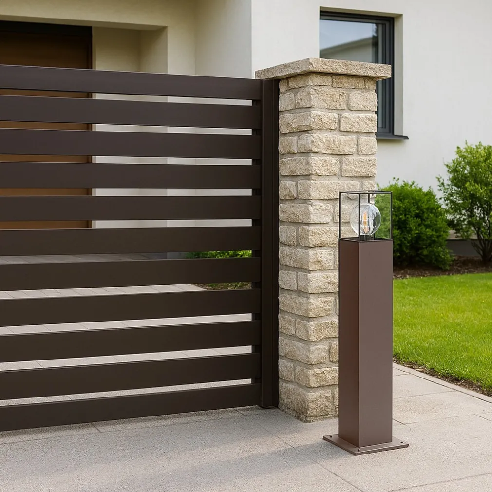 LAMPIONE GIARDINO PER VIALETTI LAMPIONCINO ROSSO RUGGINE DA ESTERNO IP44 ATTACCO E27 B440