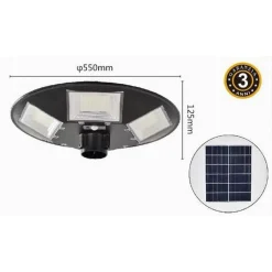 LAMPIONE LED CON PANNELLO SOLARE SENSORE DI MOVIMENTO IP65 170 W LT112-200-7000K