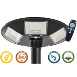 LAMPIONE LED CON PANNELLO SOLARE SENSORE DI MOVIMENTO IP65 170 W LT112-200-7000K