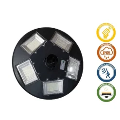 LAMPIONE LED CON PANNELLO ENERGIA SOLARE 200 W IP65 SENSORE MOVIMENTO SO-GD-200W