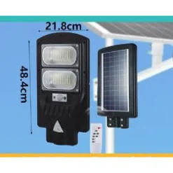 LAMPIONE LUCE STRADALE LED PANNELLO RICARICABILE SOLARE 100W TELECOMANDO LED-8510