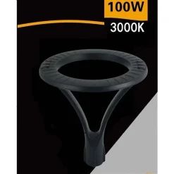 LAMPIONE MODERNO LED 100W CERCHIO FUNGO IP65 LUCE ESTERNI GIARDINO CORTILE GD-100W