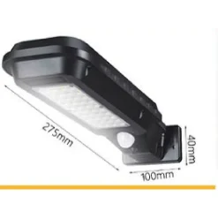 LAMPIONE PANNELLO SOLARE SENSORE FOTOVOLTAICO 60 LED FARO STRADALE 10 W TX-9327