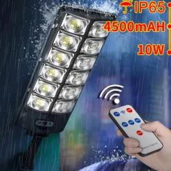 LAMPIONE SOLARE DA 10000 LUMEN CON SENSORE DI MOVIMENTO E TELECOMANDO A LED IP65